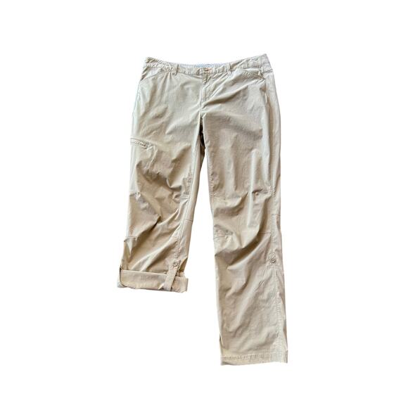 Orvis travel Adjustable Capri pants beige Nylon Hiking Trail Cargo Women’s 14 - Picture 7 of 8